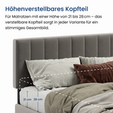 Polsterbett 140x200 & 160x200 cm mit Stauraum und Lattenrost Doppelbett mit hydraulischem Bettkasten Gepolstertes Bett Bed Stauraumbett Stabiler Bettrahmen Samt