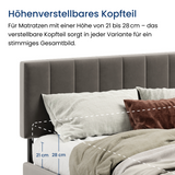 Polsterbett 140x200 & 160x200 cm mit Stauraum und Lattenrost Doppelbett mit hydraulischem Bettkasten Gepolstertes Bett Bed Stauraumbett Stabiler Bettrahmen Samt