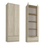 Moderner Kleiderschrank mit Schublade | 2-türiger Kleiderschrank Garderobenschrank | Platzsparender Schrank für Schlafzimmer, Ankleidezimmer, Flur, Kinderzimmer | 60x35x180 cm (BxTxH)