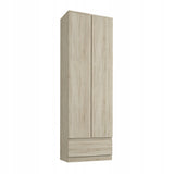 Moderner Kleiderschrank mit Schublade | 2-türiger Kleiderschrank Garderobenschrank | Platzsparender Schrank für Schlafzimmer, Ankleidezimmer, Flur, Kinderzimmer | 60x35x180 cm (BxTxH)