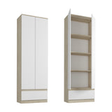 Moderner Kleiderschrank mit Schublade | 2-türiger Kleiderschrank Garderobenschrank | Platzsparender Schrank für Schlafzimmer, Ankleidezimmer, Flur, Kinderzimmer | 60x35x180 cm (BxTxH)