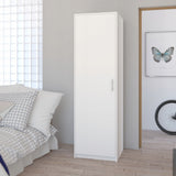 Moderner Kleiderschrank mit 1 Tür | Schrank mit Kleiderstange und Einlegeboden | Platzsparender Hochschrank für Schlafzimmer, Flur, Kinderzimmer | 42x55x180 cm (BxTxH)
