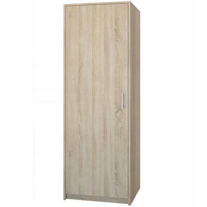 Moderner Kleiderschrank mit 1 Tür | Schrank mit Kleiderstange und Einlegeboden | Platzsparender Hochschrank für Schlafzimmer, Flur, Kinderzimmer | 42x55x180 cm (BxTxH)
