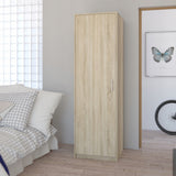 Moderner Kleiderschrank mit 1 Tür | Schrank mit Kleiderstange und Einlegeboden | Platzsparender Hochschrank für Schlafzimmer, Flur, Kinderzimmer | 42x55x180 cm (BxTxH)