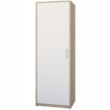 Moderner Kleiderschrank mit 1 Tür | Schrank mit Kleiderstange und Einlegeboden | Platzsparender Hochschrank für Schlafzimmer, Flur, Kinderzimmer | 42x55x180 cm (BxTxH)