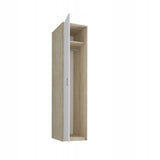 Moderner Kleiderschrank mit 1 Tür | Schrank mit Kleiderstange und Einlegeboden | Platzsparender Hochschrank für Schlafzimmer, Flur, Kinderzimmer | 42x55x180 cm (BxTxH)