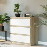 Kommode, Sideboard, Kommode mit Schubladen und optional Türen, Robuste laminierte Holzplatten mit PVC-Kanten