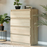 Kommode, Sideboard, Kommode mit Schubladen und optional Türen, Robuste laminierte Holzplatten mit PVC-Kanten