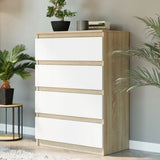 Kommode, Sideboard, Kommode mit Schubladen und optional Türen, Robuste laminierte Holzplatten mit PVC-Kanten