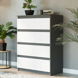 Kommode, Sideboard, Kommode mit Schubladen und optional Türen, Robuste laminierte Holzplatten mit PVC-Kanten