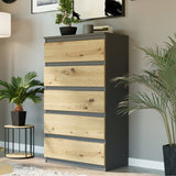 Kommode, Sideboard, Kommode mit Schubladen und optional Türen, Robuste laminierte Holzplatten mit PVC-Kanten