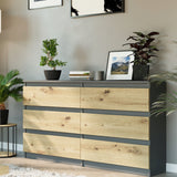 Kommode, Sideboard, Kommode mit Schubladen und optional Türen, Robuste laminierte Holzplatten mit PVC-Kanten