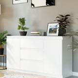 Kommode, Sideboard, Kommode mit Schubladen und optional Türen, Robuste laminierte Holzplatten mit PVC-Kanten