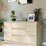 Kommode, Sideboard, Kommode mit Schubladen und optional Türen, Robuste laminierte Holzplatten mit PVC-Kanten