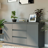 Kommode, Sideboard, Kommode mit Schubladen und optional Türen, Robuste laminierte Holzplatten mit PVC-Kanten