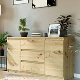 Kommode, Sideboard, Kommode mit Schubladen und optional Türen, Robuste laminierte Holzplatten mit PVC-Kanten