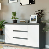 Kommode, Sideboard, Kommode mit Schubladen und optional Türen, Robuste laminierte Holzplatten mit PVC-Kanten