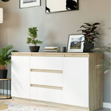 Kommode, Sideboard, Kommode mit Schubladen und optional Türen, Robuste laminierte Holzplatten mit PVC-Kanten
