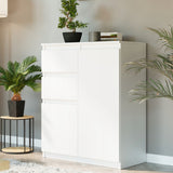 Kommode, Sideboard, Kommode mit Schubladen und optional Türen, Robuste laminierte Holzplatten mit PVC-Kanten