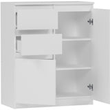 Kommode, Sideboard, Kommode mit Schubladen und optional Türen, Robuste laminierte Holzplatten mit PVC-Kanten