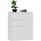 Kommode, Sideboard, Kommode mit Schubladen und optional Türen, Robuste laminierte Holzplatten mit PVC-Kanten