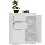 Kommode, Sideboard, Kommode mit Schubladen und optional Türen, Robuste laminierte Holzplatten mit PVC-Kanten
