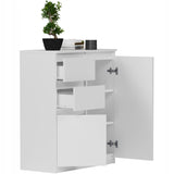 Kommode, Sideboard, Kommode mit Schubladen und optional Türen, Robuste laminierte Holzplatten mit PVC-Kanten