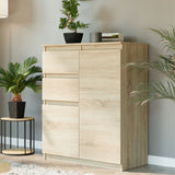 Kommode, Sideboard, Kommode mit Schubladen und optional Türen, Robuste laminierte Holzplatten mit PVC-Kanten