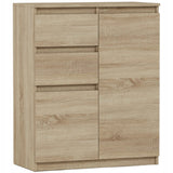 Kommode, Sideboard, Kommode mit Schubladen und optional Türen, Robuste laminierte Holzplatten mit PVC-Kanten