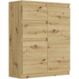 Kommode, Sideboard, Kommode mit Schubladen und optional Türen, Robuste laminierte Holzplatten mit PVC-Kanten