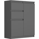 Kommode, Sideboard, Kommode mit Schubladen und optional Türen, Robuste laminierte Holzplatten mit PVC-Kanten