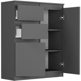 Kommode, Sideboard, Kommode mit Schubladen und optional Türen, Robuste laminierte Holzplatten mit PVC-Kanten