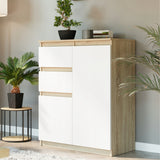 Kommode, Sideboard, Kommode mit Schubladen und optional Türen, Robuste laminierte Holzplatten mit PVC-Kanten