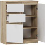 Kommode, Sideboard, Kommode mit Schubladen und optional Türen, Robuste laminierte Holzplatten mit PVC-Kanten