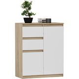 Kommode, Sideboard, Kommode mit Schubladen und optional Türen, Robuste laminierte Holzplatten mit PVC-Kanten