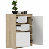 Kommode, Sideboard, Kommode mit Schubladen und optional Türen, Robuste laminierte Holzplatten mit PVC-Kanten