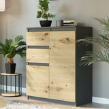 Kommode, Sideboard, Kommode mit Schubladen und optional Türen, Robuste laminierte Holzplatten mit PVC-Kanten