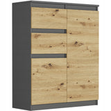 Kommode, Sideboard, Kommode mit Schubladen und optional Türen, Robuste laminierte Holzplatten mit PVC-Kanten