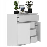 Kommode, Sideboard, Kommode mit Schubladen und optional Türen, Robuste laminierte Holzplatten mit PVC-Kanten