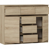 Kommode, Sideboard, Kommode mit Schubladen und optional Türen, Robuste laminierte Holzplatten mit PVC-Kanten