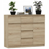 Kommode, Sideboard, Kommode mit Schubladen und optional Türen, Robuste laminierte Holzplatten mit PVC-Kanten