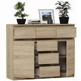 Kommode, Sideboard, Kommode mit Schubladen und optional Türen, Robuste laminierte Holzplatten mit PVC-Kanten