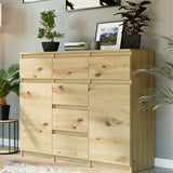 Kommode, Sideboard, Kommode mit Schubladen und optional Türen, Robuste laminierte Holzplatten mit PVC-Kanten