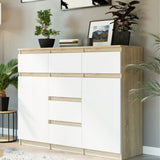 Kommode, Sideboard, Kommode mit Schubladen und optional Türen, Robuste laminierte Holzplatten mit PVC-Kanten