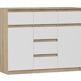 Kommode, Sideboard, Kommode mit Schubladen und optional Türen, Robuste laminierte Holzplatten mit PVC-Kanten