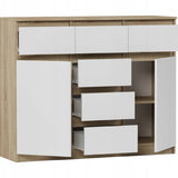 Kommode, Sideboard, Kommode mit Schubladen und optional Türen, Robuste laminierte Holzplatten mit PVC-Kanten