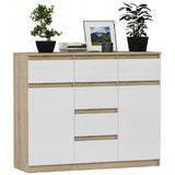Kommode, Sideboard, Kommode mit Schubladen und optional Türen, Robuste laminierte Holzplatten mit PVC-Kanten