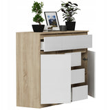 Kommode, Sideboard, Kommode mit Schubladen und optional Türen, Robuste laminierte Holzplatten mit PVC-Kanten