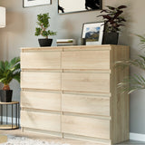 Kommode, Sideboard, Kommode mit Schubladen und optional Türen, Robuste laminierte Holzplatten mit PVC-Kanten