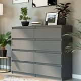 Kommode, Sideboard, Kommode mit Schubladen und optional Türen, Robuste laminierte Holzplatten mit PVC-Kanten